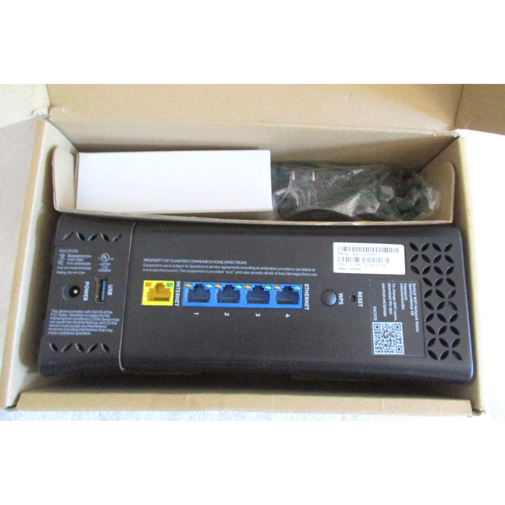 Sagemcom FAST 5280 Spectrum RAC2V2S Dual Band WiFi Router Black with Power Cord - Picture 3 of 4